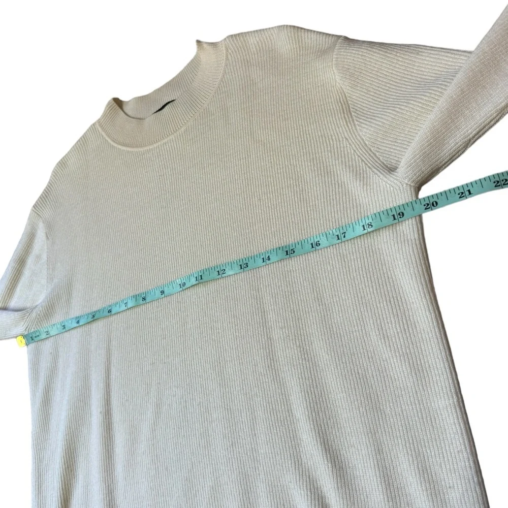 Theory Merino Wool Colorblock Taupe Combo Soft Luster Sweater size M